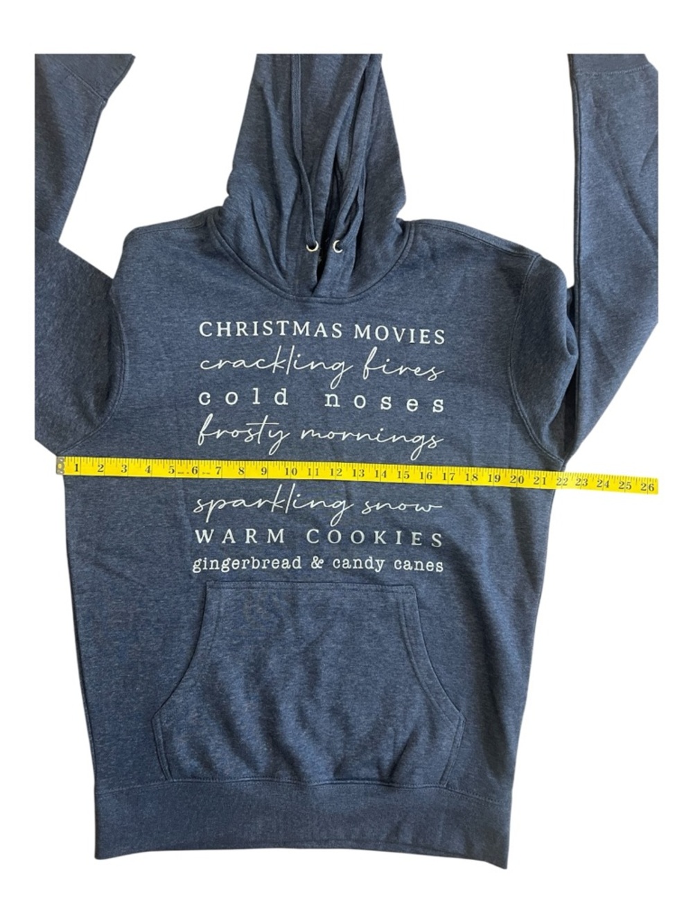 District Heather Blue Christmas Hoodie Women Size S NWOT - Picture 6 of 9